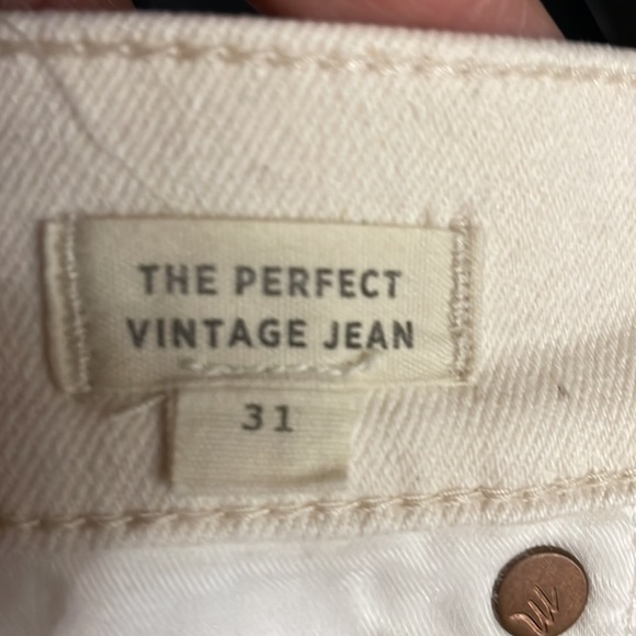 Madewell The Perfect Vintage Jean Raw Cream Ankle Length Sz 31 - Picture 8 of 11